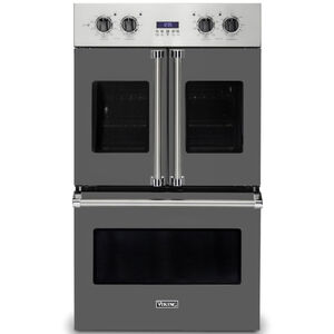 Viking 7 Series 30" 9.4 Cu. Ft. Electric Double French Door Wall Oven with True European Convection & Self Clean - Damascus Grey, , hires