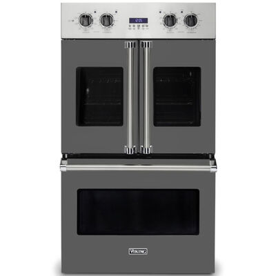 Viking 7 Series 30" 9.4 Cu. Ft. Electric Double French Door Wall Oven with True European Convection & Self Clean - Damascus Grey | VDOF7301DG