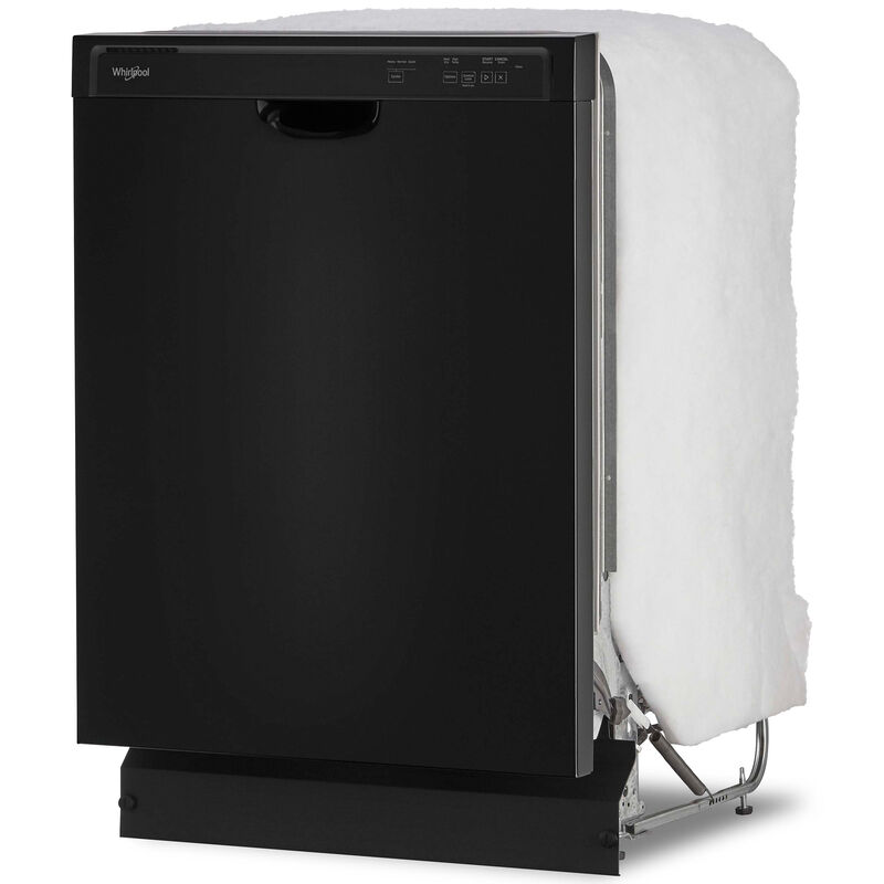 Whirlpool 24 in. Built-In Dishwasher with Front Control, 59 dBA Sound Level, 12 Place Settings & 3 Wash Cycles - Black, Black, hires