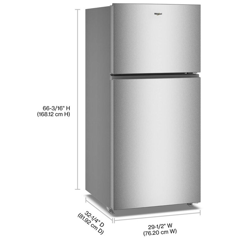 Whirlpool 30 in. 19.3 cu. ft. Top Freezer Refrigerator - Fingerprint Resistant Stainless, Fingerprint Resistant Stainless, hires