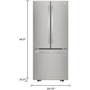 LG 30 in. 21.8 cu. ft. French Door Refrigerator with Ice Maker - Stainless Steel, Stainless Steel, hires