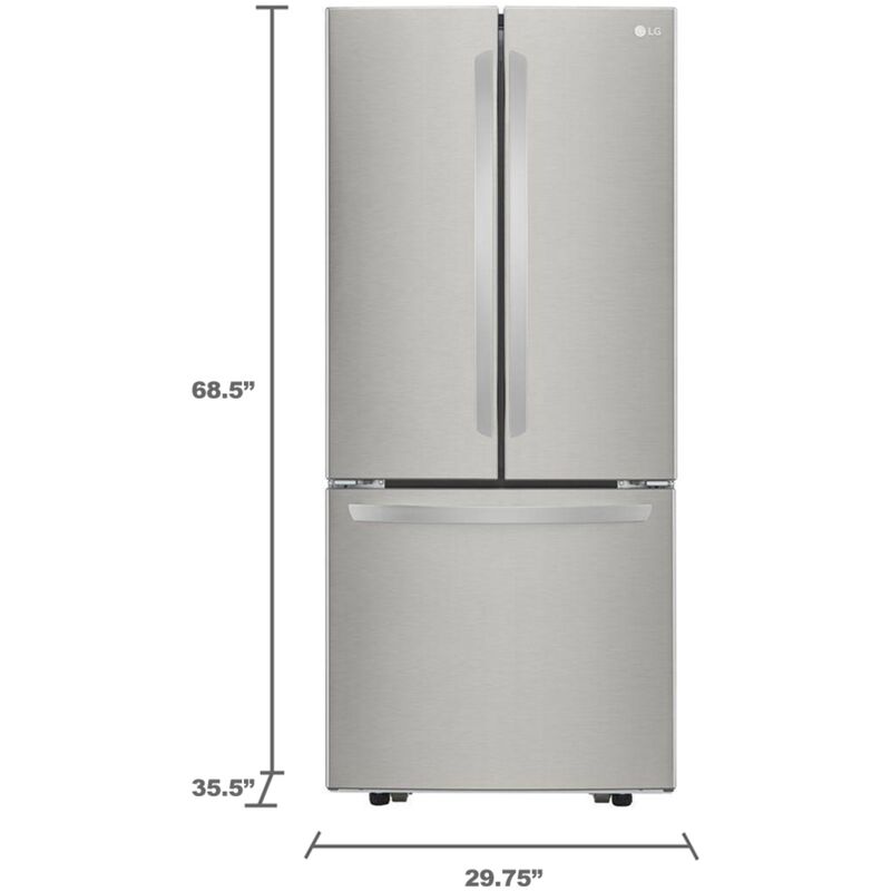 LG 30 in. 21.8 cu. ft. French Door Refrigerator with Ice Maker - Stainless Steel, Stainless Steel, hires