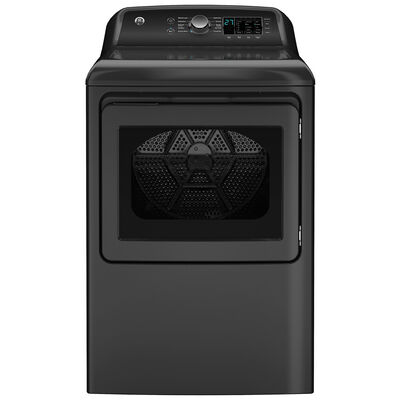 GE 27 in. 7.4 cu. ft. Gas Dryer with Up To 120 ft. Venting, Sensor Dry & Sanitize Cycle - Diamond Gray | GTD58GBPVDG