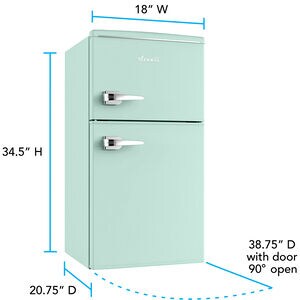 Avanti 18 in. 3 cu. ft. Mini Fridge with Top Freezer - Seafoam Green, Seafoam Green, hires