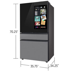 Samsung Bespoke 36 in. 28.6 cu. ft. Smart 4-Door French Door Refrigerator with AI Family Hub+, Beverage Center & Internal Water Autofill Pitcher - Charcoal Glass, , hires