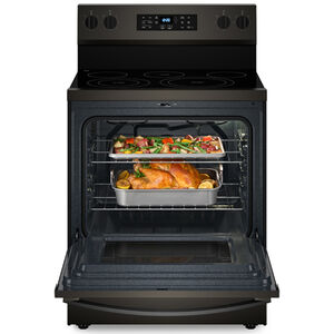 Whirlpool 30 in. 5.3 cu. ft. Air-Fry Standard Convection Electric Range with Radiant Burners - Black Stainless, , hires