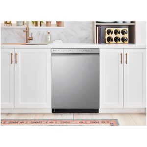 LG 24 in. ADA Compliant Front Control Smart Dishwasher with 48 dBa Sound Level & Pocket Handle - Stainless Steel, , hires