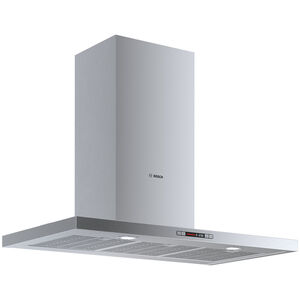 Bosch 500 Series 36 in. Chimney Style Range Hood with 4 Speed Settings, 600 CFM, Convertible Venting & 2 Halogen Lights - Stainless Steel, , hires