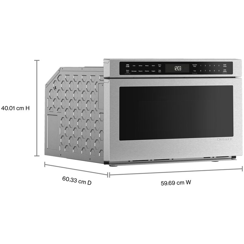 KitchenAid 24 in. 1.3 cu. ft. 950W Drawer Microwave with Sensor Cooking - Stainless Steel with PrintShield Finish, , hires