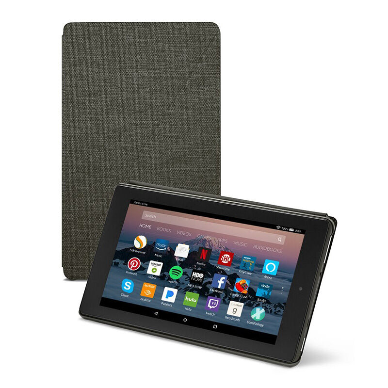 Amazon Fire HD 8 Tablet Case (2017, 2018 Release), Charcoal Black, , hires