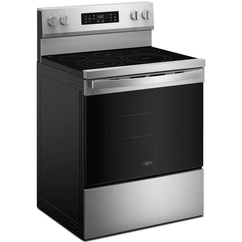 Whirlpool 30 in. 5.3 cu. ft. Air-Fry Standard Convection Electric Range with Radiant Burners - Fingerprint Resistant Stainless Steel, , hires