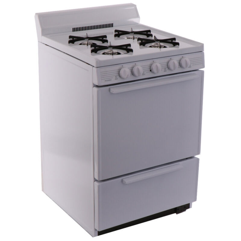 Premier 24 in. 2.9 cu. ft. Gas Range with Open Burners - White, , hires