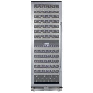 Summit 24 in. Wine Cooler with Wire Racks, Dual Temperature Zones & 163 Bottle Capacity - Stainless Steel, , hires