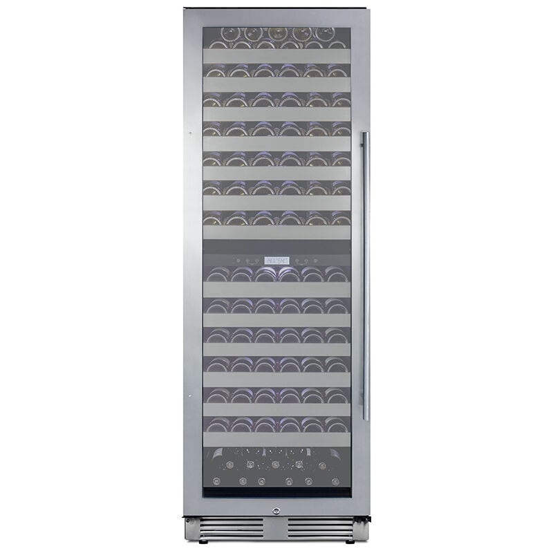 Summit 24 in. Wine Cooler with Wire Racks, Dual Temperature Zones & 163 Bottle Capacity - Stainless Steel, , hires