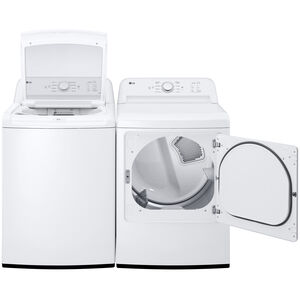 LG 27 in. 4.1 cu. ft. Top Load Washer with 4-Way Agitator, Slam Proof Glass Lid & True Balance Anti-Vibration System - White, White, hires