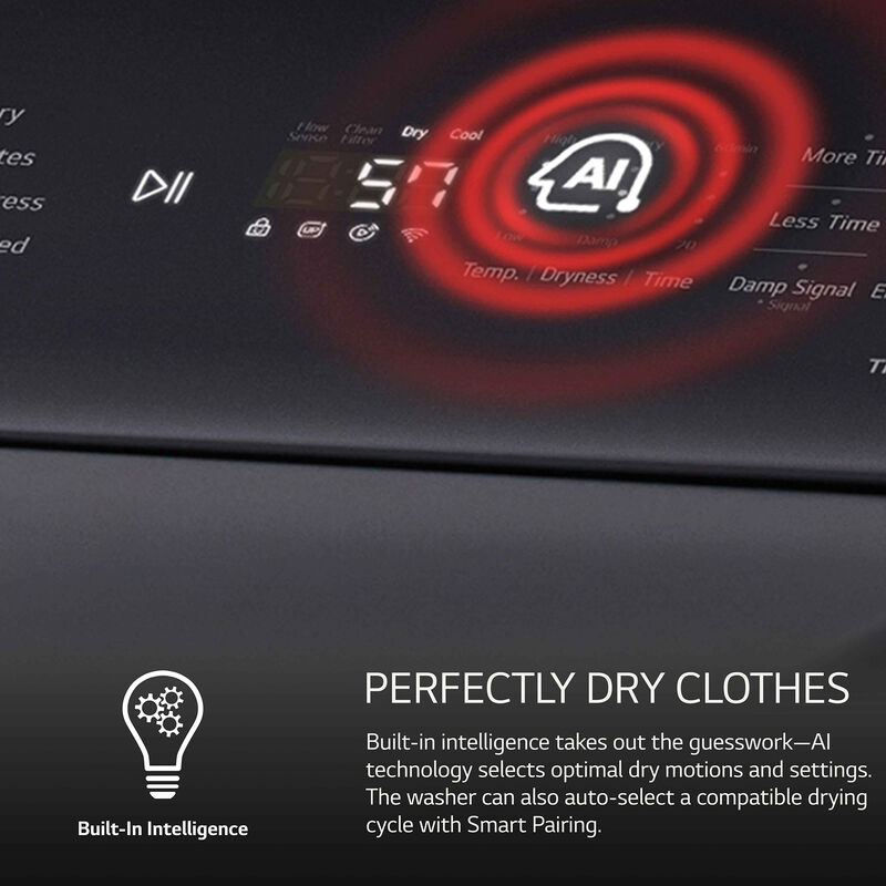 LG 27 in. 7.3 cu. ft. Smart Electric Dryer with EasyLoad Door & AI Sensor Dry - Matte Black, Matte Black, hires