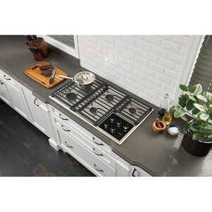 Wolf Transitional 36 in. 5-Burner Natural Gas Cooktop with Simmer Burner & Power Burner - Stainless Steel, , hires