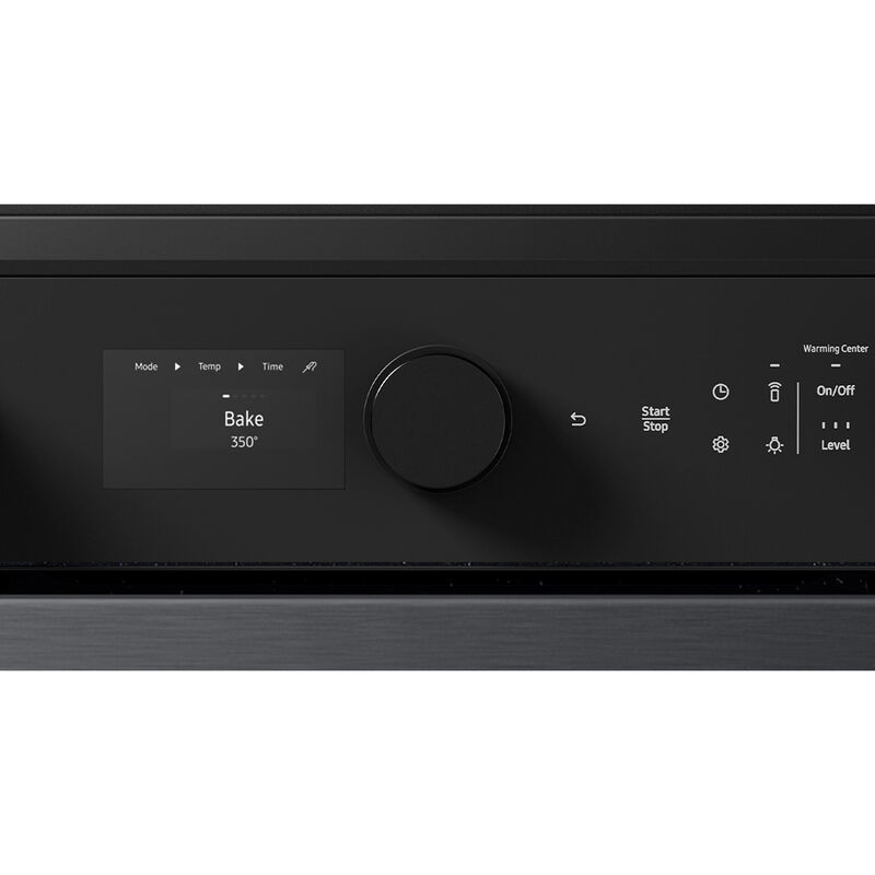 Samsung Bespoke 30 in. 6.3 cu. ft. Smart Air Fry True European Convection Slide-In Electric Range with Smoothtop Burners - Matte Black Steel, , hires