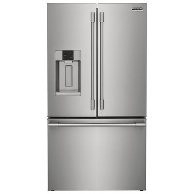 Frigidaire Professional 36 in. 22.6 cu. ft. Counter Depth French Door Refrigerator with External Ice & Water Dispenser- Stainless Steel | PRFC2383AF
