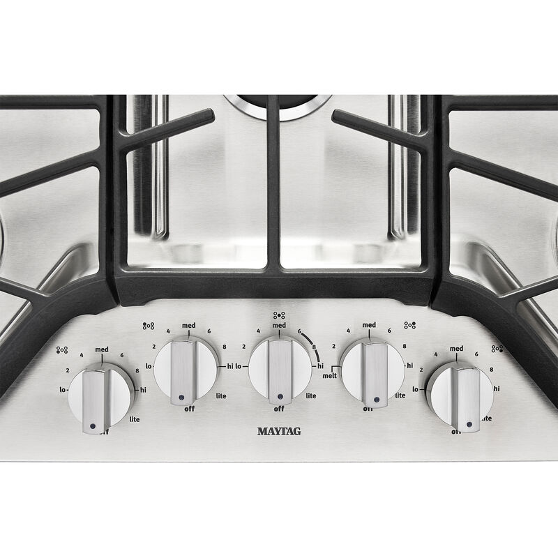 Maytag 36 in. 5-Burner Natural Gas Cooktop with Simmer Burner & Power Burner - Stainless Steel, , hires