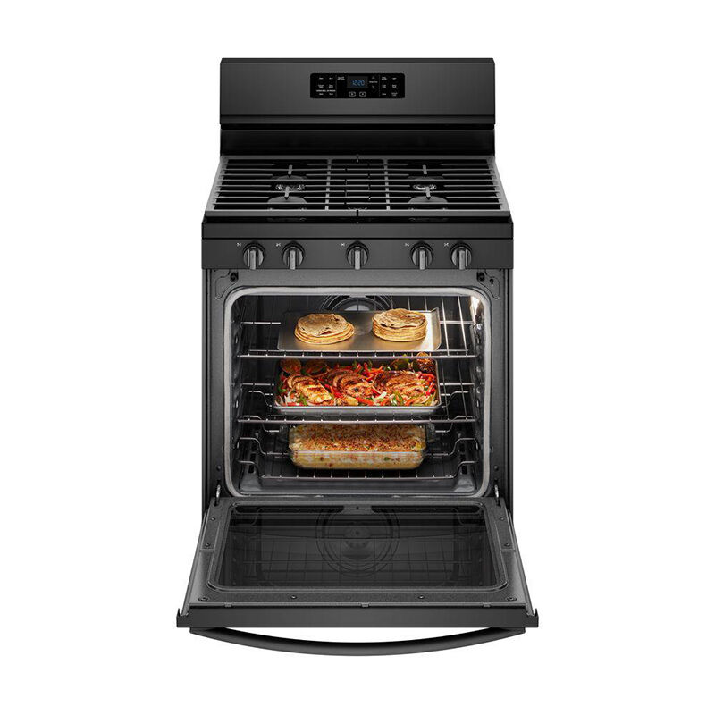 Whirlpool 30 in. 5.8 cu. ft. Convection Oven Freestanding Gas Range with 5 Sealed Burners & Griddle - Black, , hires