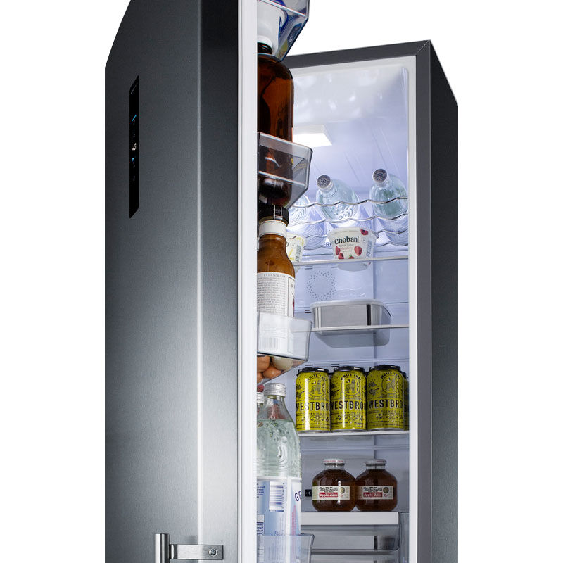 Summit 24 in. 11.7 cu. ft. Counter Depth Left-Hinged Bottom Freezer Refrigerator with Ice Maker - Stainless Steel, , hires