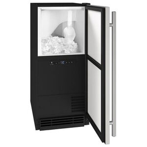 U-Line 15 in. Built-In Undercounter Ice Maker with 25 lb. Ice Storage, Auto-Defrost & Digital Control - Stainless Steel, , hires