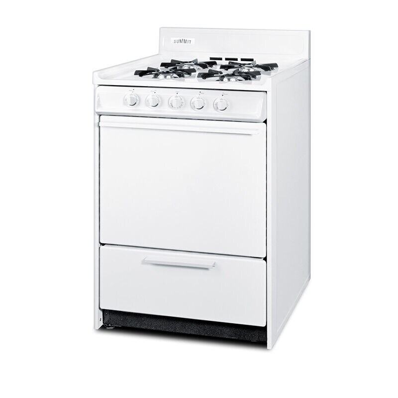 Summit 24 in. 2.9 cu. ft. Gas Range with Open Burners - White, , hires