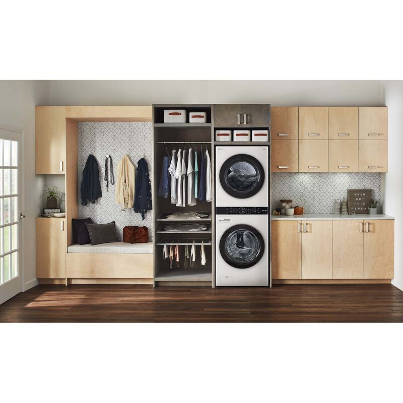 LG 27 in. WashTower with 4.5 cu. ft. Washer with 10 Wash Programs & 7.4 cu. ft. Gas Dryer with 9 Dryer Programs, Sensor Dry & Wrinkle Care - White, White, hires