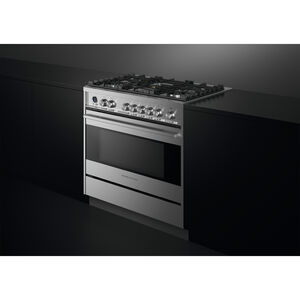 Fisher & Paykel Series 9 36 in. 4.9 cu. ft. True European Convection Dual Fuel Range with 5 Sealed Burners - Stainless Steel, , hires
