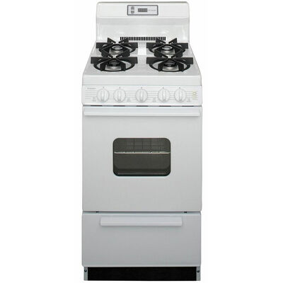 Premier 20 in. 2.4 cu. ft. Oven Freestanding Gas Range with 4 Sealed Burners - White | SHK220OP