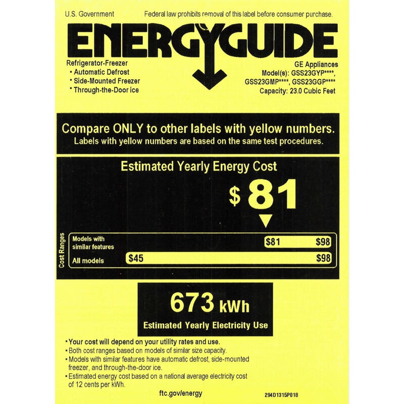 GE 33 in. 23 cu. ft. Side by Side Refrigerator with Ice & Water Dispenser - White, White, hires