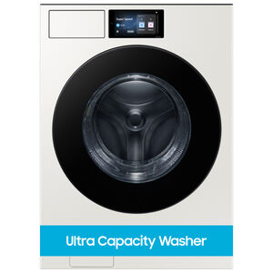 Samsung Bespoke 27 in. 5.3 cu. ft. Smart Stackable Front Load Washer with AI Home, AI OptiWash+, Sanitize & Steam Cycle - Ivory, , hires