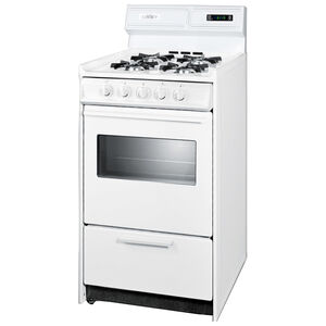 Summit 20 in. 2.4 cu. ft. Oven Freestanding Natural Gas Range with 4 Open Burners - White, , hires