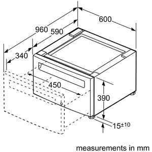 Bosch Pedestal With Drawer for 24 in. Washer - White, , hires