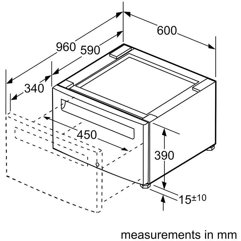 Bosch Pedestal With Drawer for 24 in. Washer - White, , hires