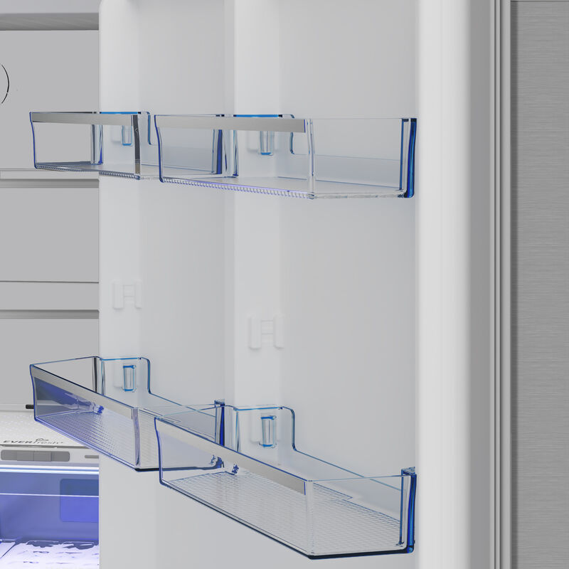 Beko 30 in. 16.1 cu. ft. Smart Counter Depth Bottom Freezer Refrigerator, Right Hinged - Fingerprint Resistant Stainless Steel, , hires