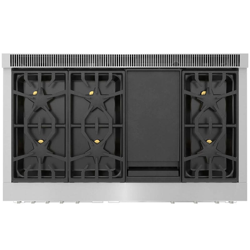 Thermador Pro Grand Professional Series 48 in. 6.5 cu. ft. Smart True European Convection Steam Double Oven Dual Fuel Range with 6 Sealed Burners & Griddle - Stainless Steel, , hires