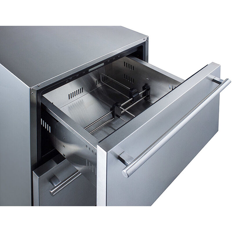 Summit 24 in. 4.8 cu. ft. Outdoor Double Refrigerator Drawers - Stainless Steel/Panel Ready, , hires