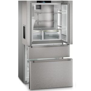 Liebherr Prime Series 36 in. 19.1 cu. ft. Smart Counter Depth 4-Door French Door Refrigerator with Ice & Water Dispenser - Stainless Steel, , hires
