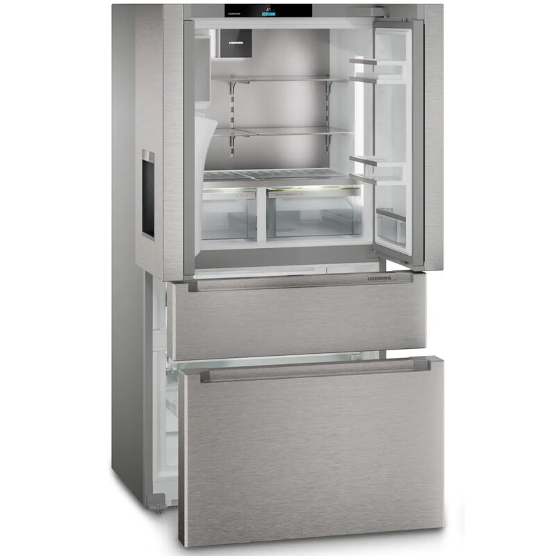 Liebherr Prime Series 36 in. 19.1 cu. ft. Smart Counter Depth 4-Door French Door Refrigerator with Ice & Water Dispenser - Stainless Steel, , hires