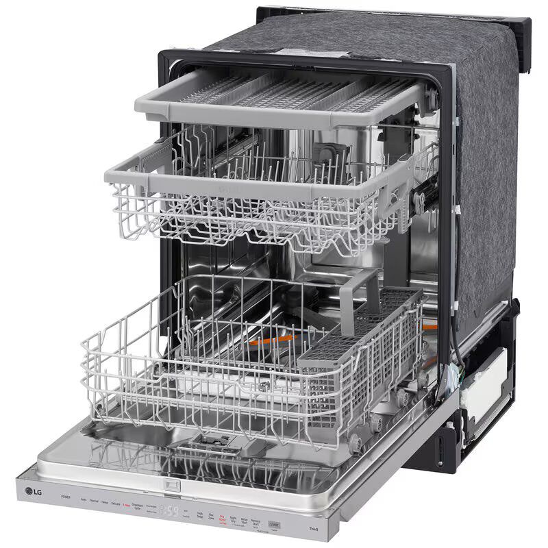 LG 24 in. Top Control Smart Dishwasher with 46 dBa Sound Level, 3rd-Rack, Dynamic Heat Dry & Pocket - PrintProof Stainless Steel, PrintProof Stainless Steel, hires