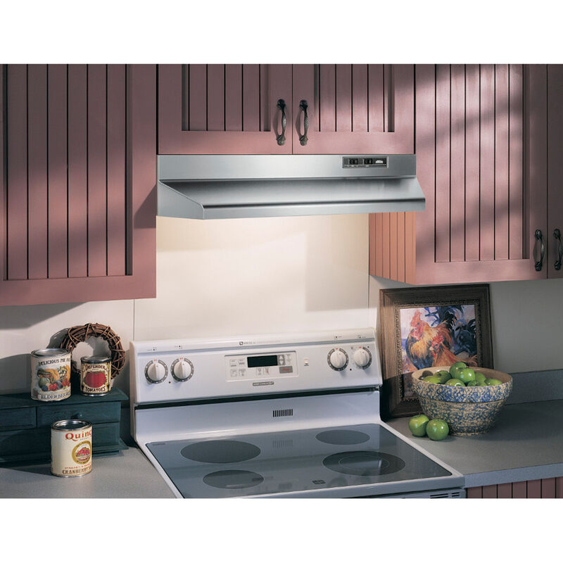 Broan 40000 Series 30 in. Standard Style Range Hood with 2 Speed Settings,  210 CFM & 1 Incandescent Light - Stainless Steel