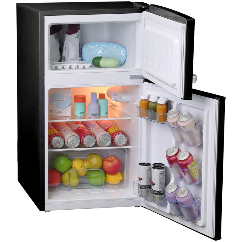 Avanti 18 in. 3 cu. ft. Mini Fridge with Top Freezer - Black, Black, hires