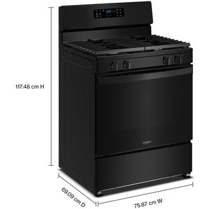 Whirlpool 30 in. 5.1 cu. ft. Gas Range with 4 Sealed Burners - Black, , hires