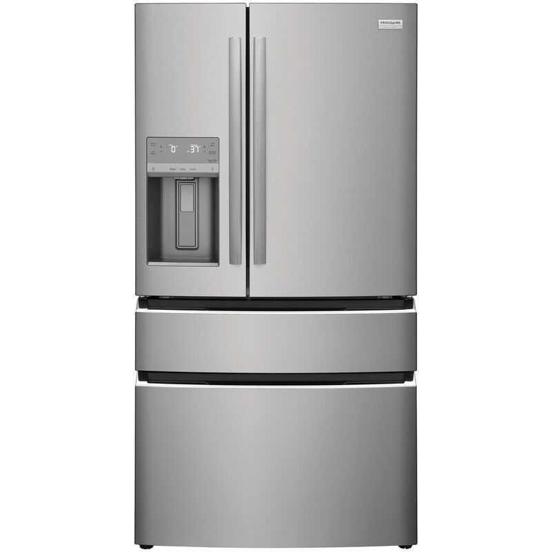 Frigidaire Gallery 36 in. 21.5 cu. ft. Counter Depth 4-Door French Door Refrigerator with External Ice & Water Dispenser and Custom-Flex Temp Drawer - Stainless Steel, Stainless Steel, hires
