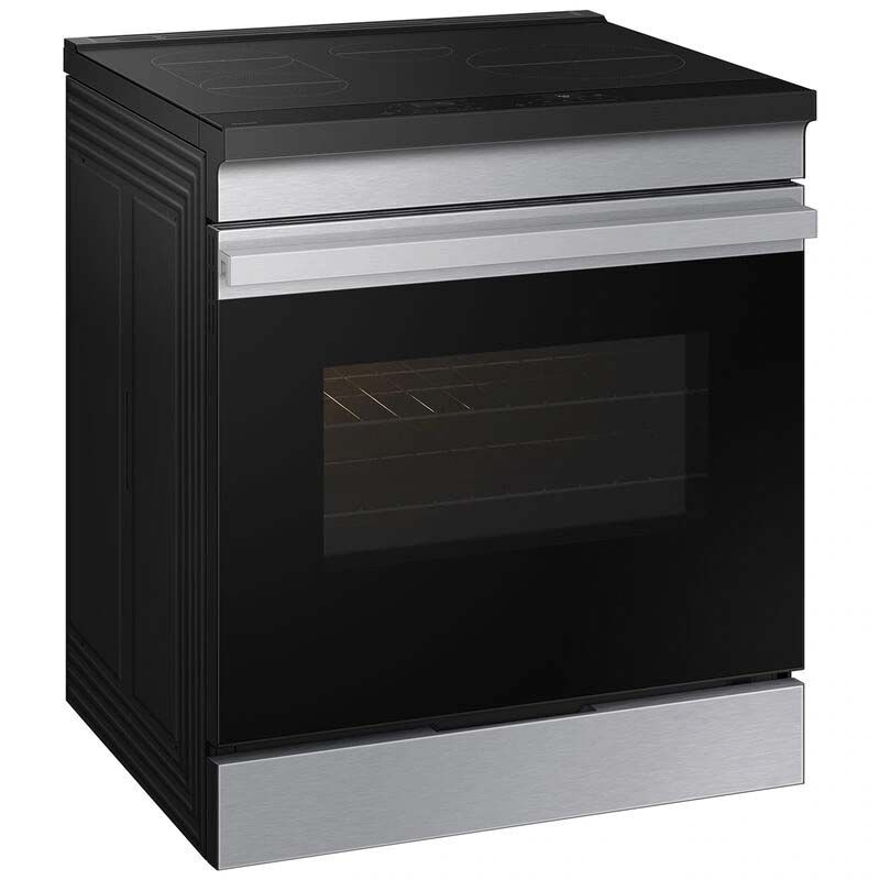 Samsung Bespoke 30 in. 6.3 cu. ft. Smart Air Fry Standard Convection Slide-In Electric Range with 4 Induction Burners - Stainless Steel, , hires