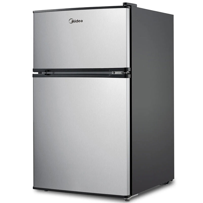 Midea 19 in. 3.1 cu. ft. Mini Fridge with Top Freezer - Stainless Steel, Stainless Steel, hires