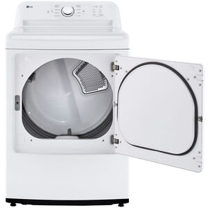 LG 27 in. 7.3 cu. ft. Electric Dryer with FlowSense Duct Clogging Indicator, LoDecibel Quiet Operation & Sensor Dry - White, White, hires