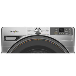 Whirlpool 27 in. 4.5 cu. ft. Smart Stackable Front Load Washer with FreshFlow Vent System, Sanitize & Steam Cycle - Radiant Silver, Radiant Silver, hires